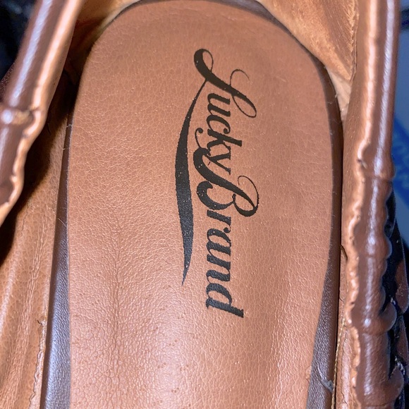 Brown Leather Ballet Low Wedge Heel, Fibii by Lucky Brand sz 6.5 - Picture 4 of 6